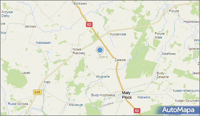 mapa Krukówka, Krukówka gmina Mały Płock na mapie Targeo